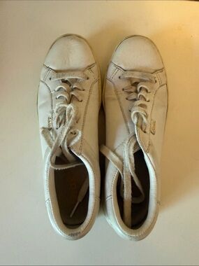 Keds White Leather Lace-Up Sneakers